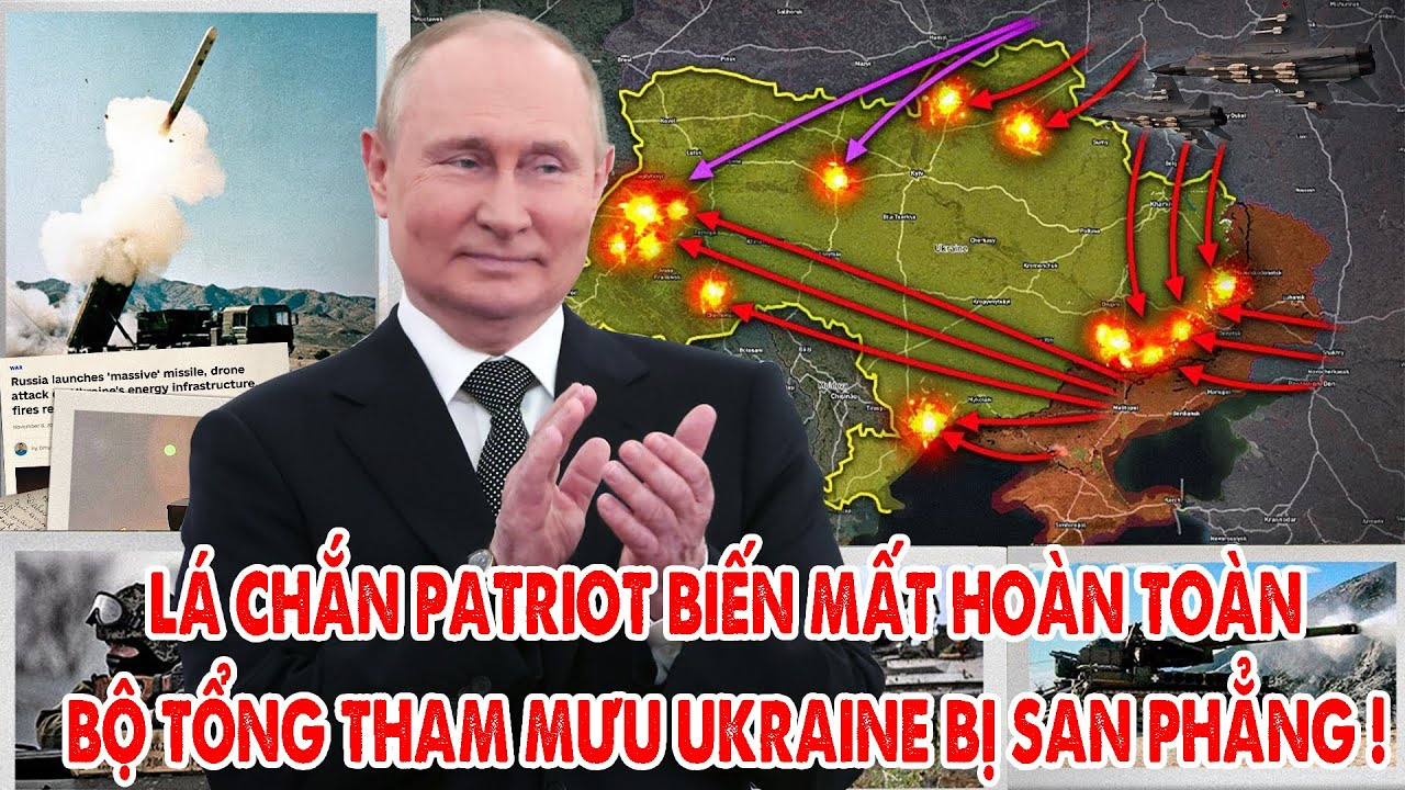 Lá chắn Patriot biến mất hoàn toàn, Bộ Tổng tham mưu Ukraine bị san phẳng ! – 5P Kiến Thức